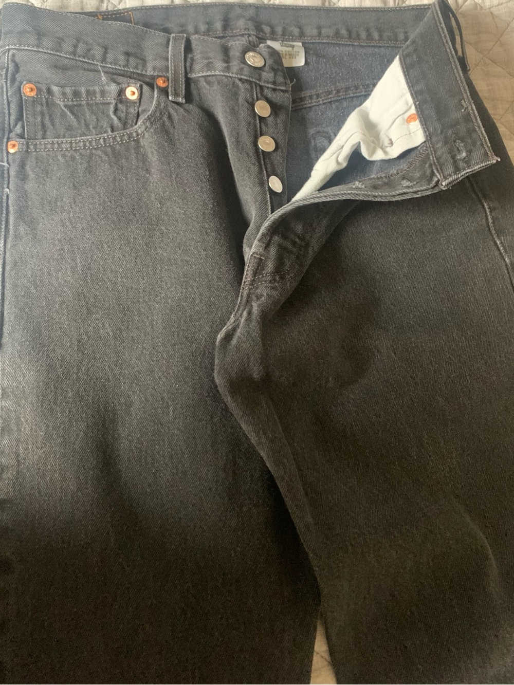 Levi's Straight Fit Black Button-Fly Jeans